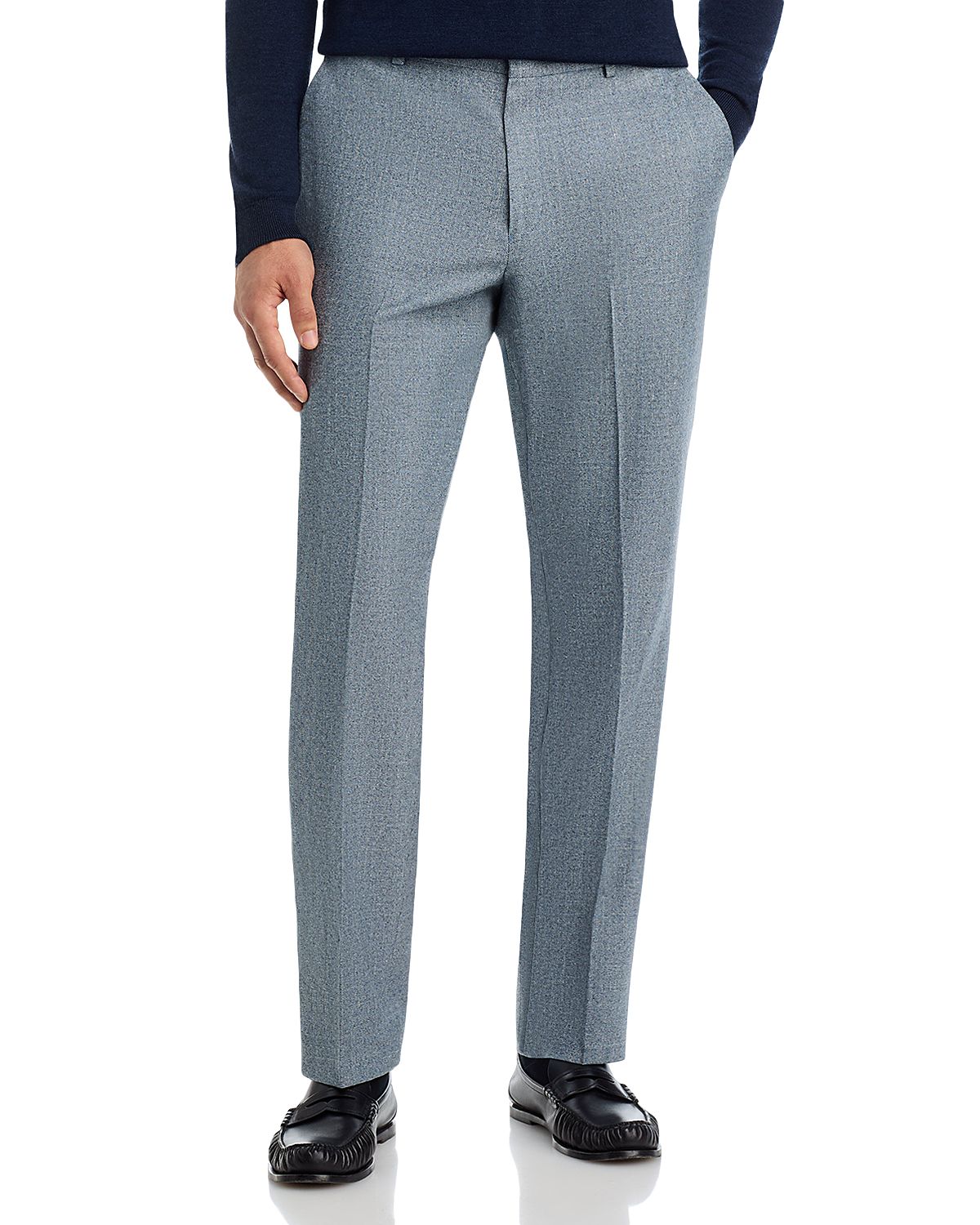 Vince Wool, Silk & Linen Melange Brushed Regular Fit Suit Pants