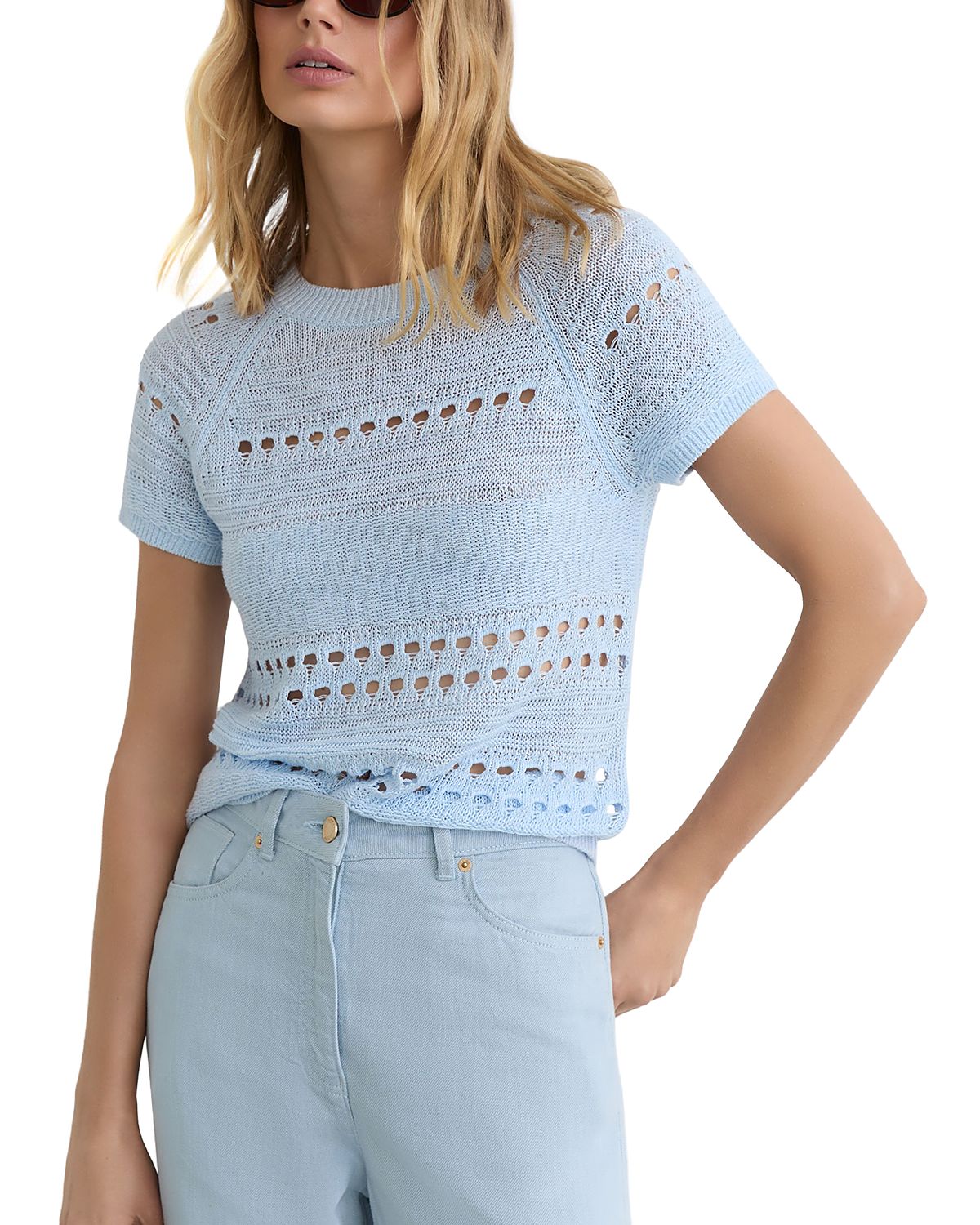 Reiss Chloe Textured Linen Top