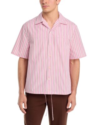 Cuban Collar Stripe Shirt