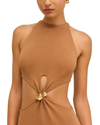 midi dresses bloomingdales Aqua Denim Bustier Dress - Exclusive - Dark Indigo and the midweight poplin fabric is adorned with faux button trim Mac Duggal Polka Dot Charmeuse