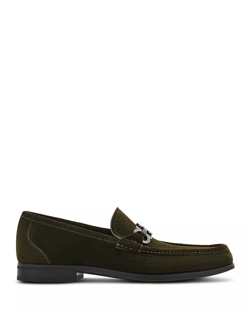 Ferragamo Men's Gancini Ornament Loafers