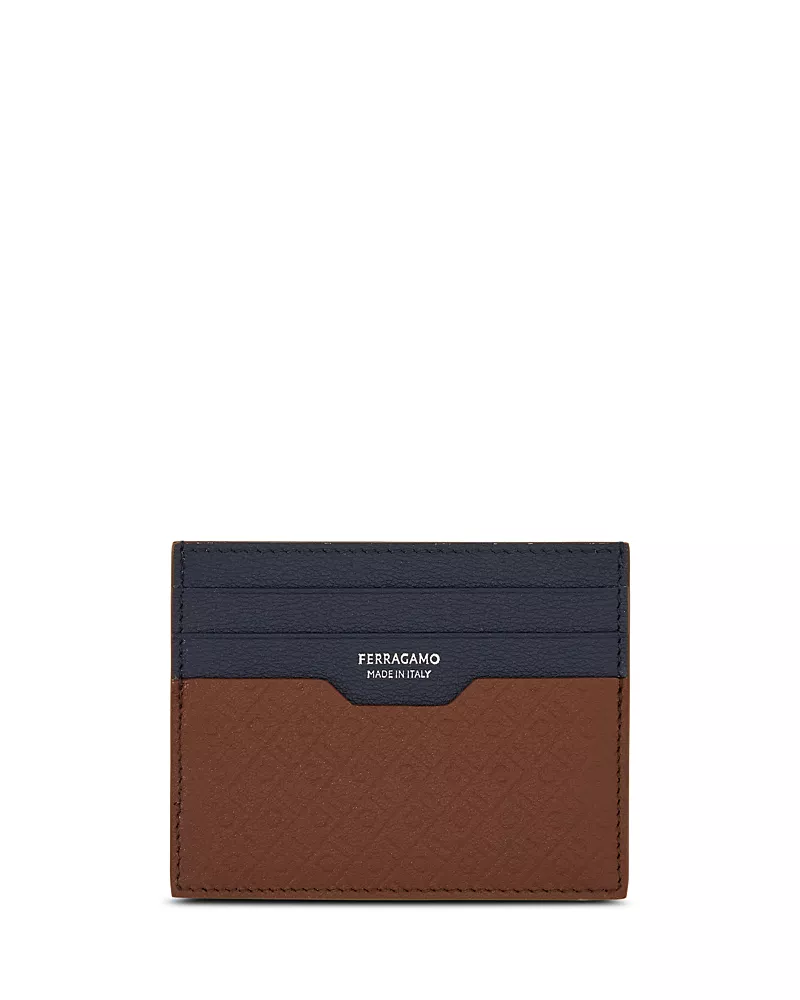 Ferragamo Mini Embossed Monogram Credit Card Holder