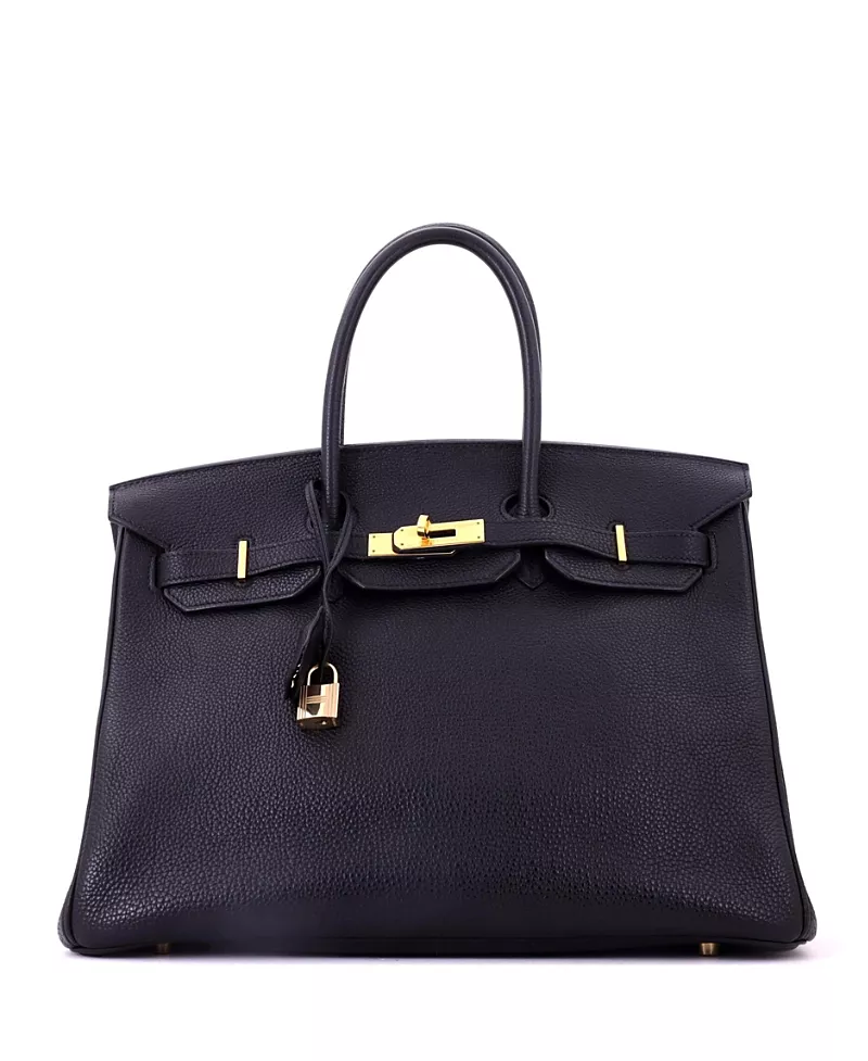 Pre-Owned HERMES Birkin 35 Handbag Black Togo with Gold Hardware