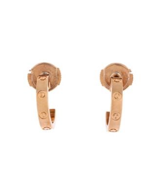  Small Love Hoop Earrings 18K Rose Gold