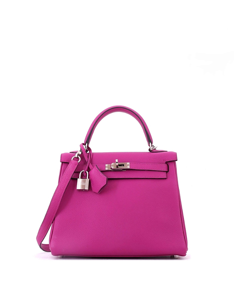 Pre-owned Pre-owned Hermes Hermes Kelly 25 Handbag Pink Togo With Palladium Hardware In Purple