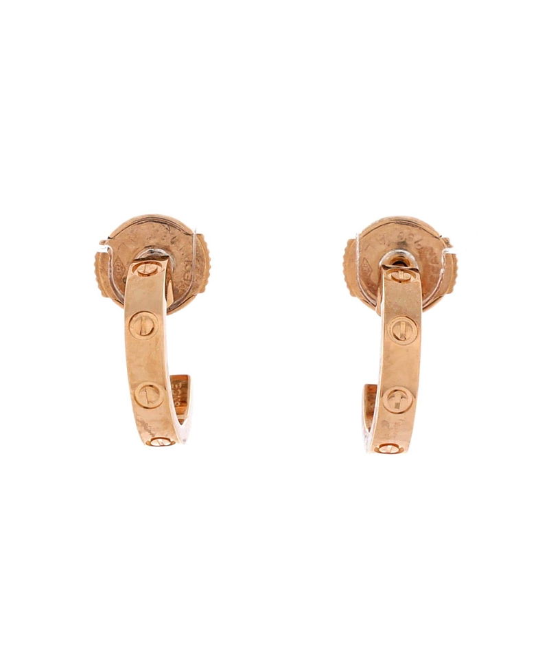 Pre-Owned Cartier Small Love Hoop Earrings 18K Rose Gold