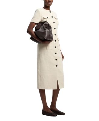 Textured Tweed Tailored Midi Dress
