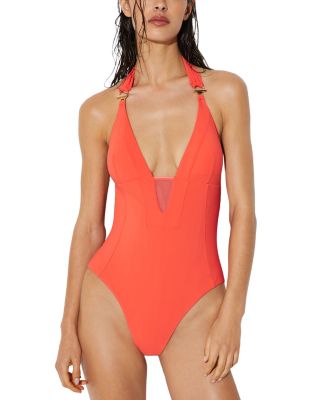 Delta Plunging Neck Swimsuit