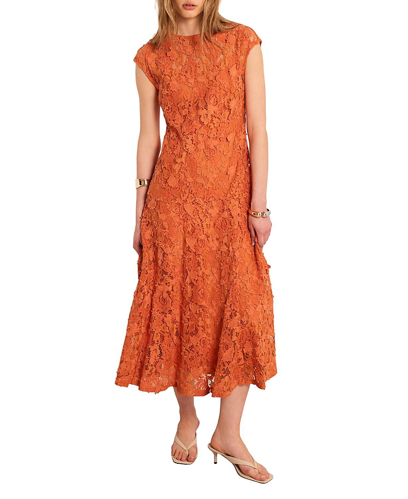 Mint Velvet Women's Sleeveless Applique Lace Midi Dress