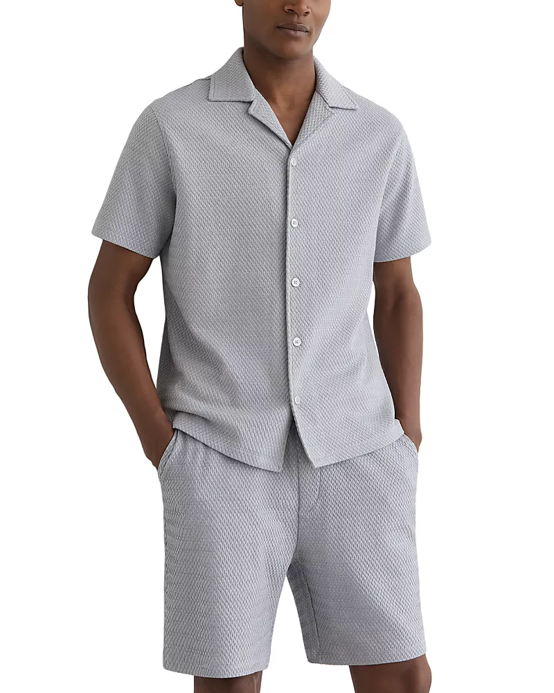 Reiss Felipe Short Sleeve Jacquard Shirt