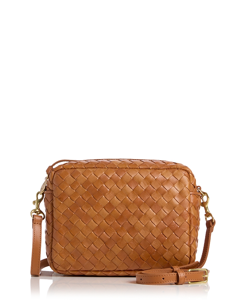 Clare V. Midi Sac Woven Leather Crossbody Bag