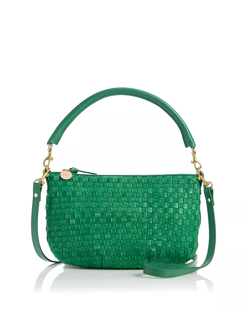 Clare V. Moyen Messenger Woven Leather Crossbody Bag