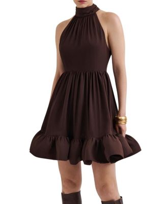 Fern Halterneck Ruffled Mini Dress