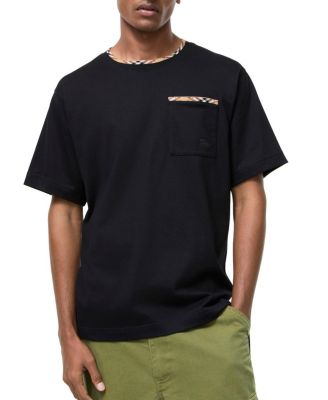  Check Trim Cotton T-shirt