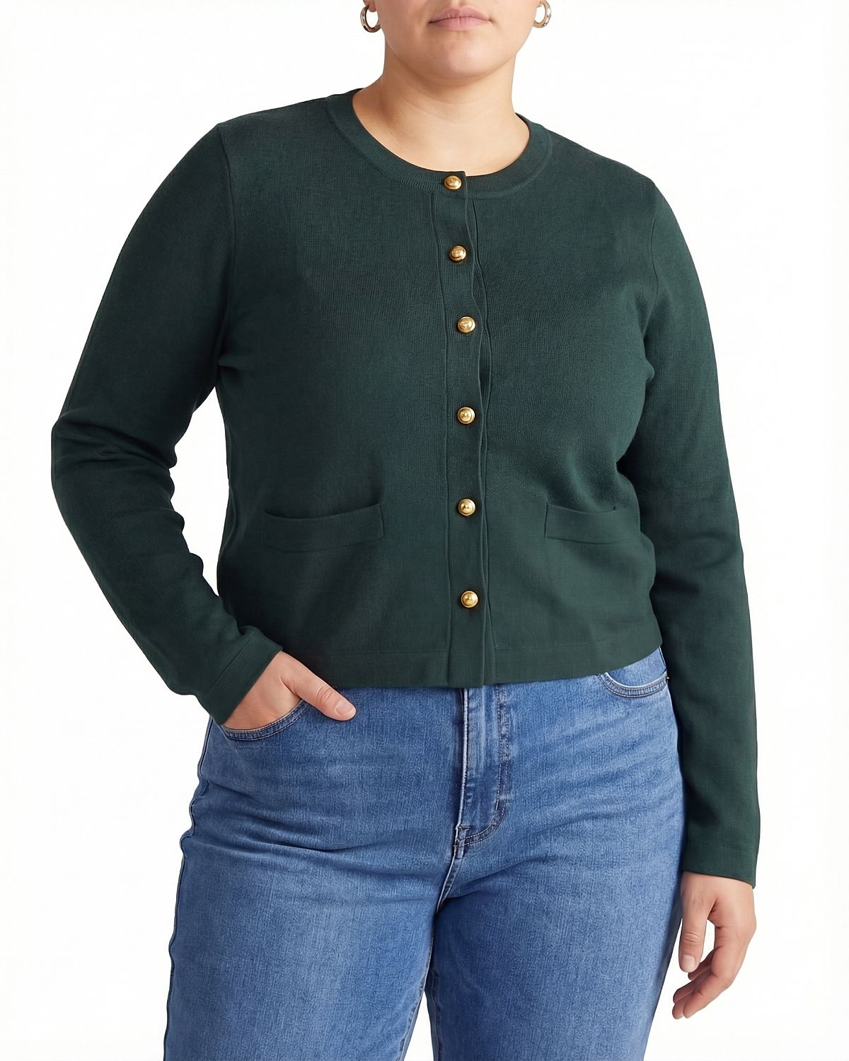 Universal Standard Women's Plus Gabrielle Button-Front Cardigan