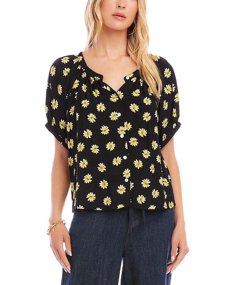 Karen Kane Puff Sleeve Peasant Top