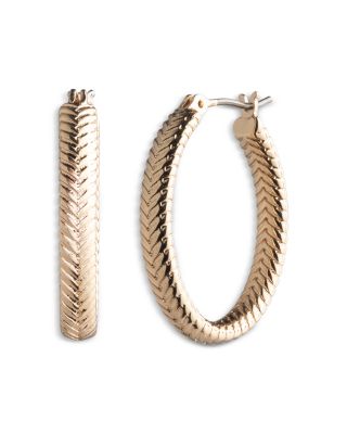 Herringbone Chain Hoop Earrings