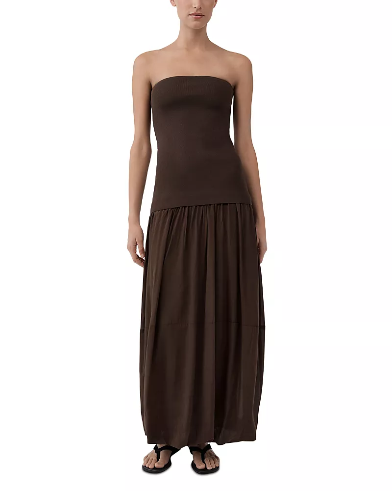 St. Agni Strapless Balloon Hem Dress