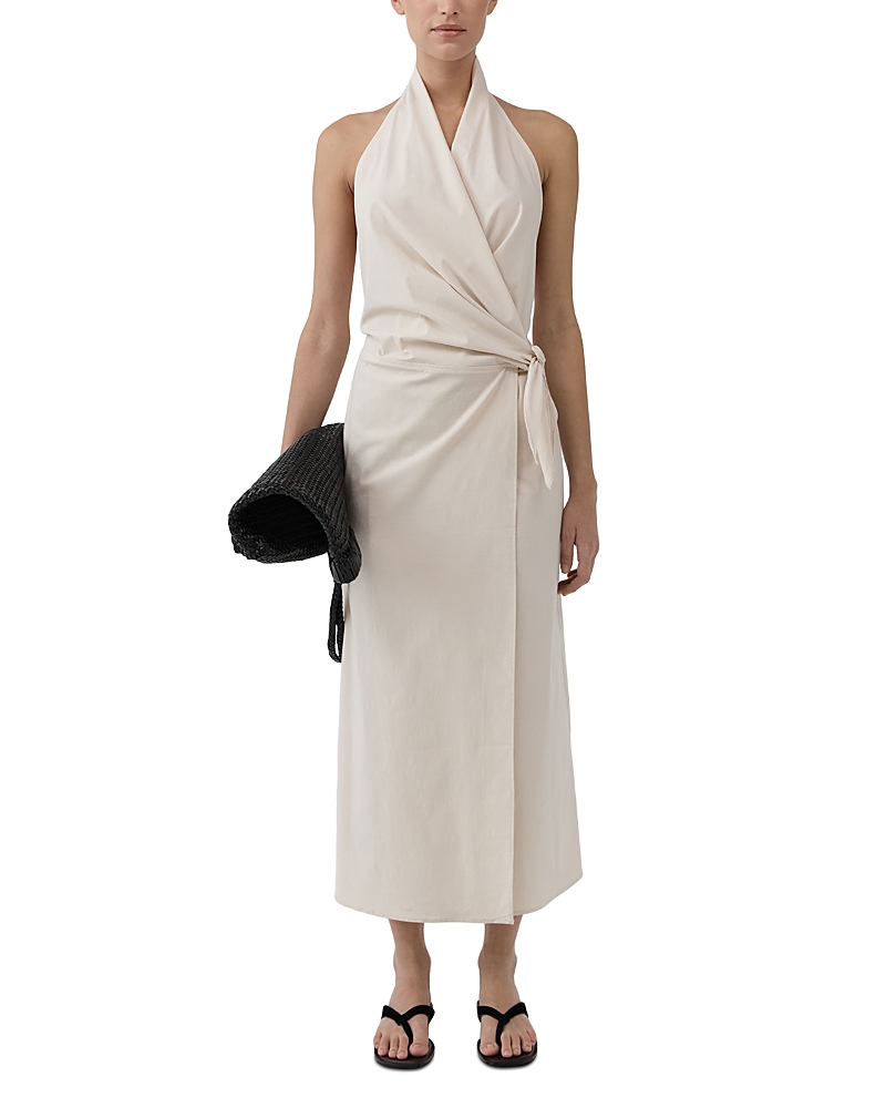 St. Agni Halter Wrap Backless Dress