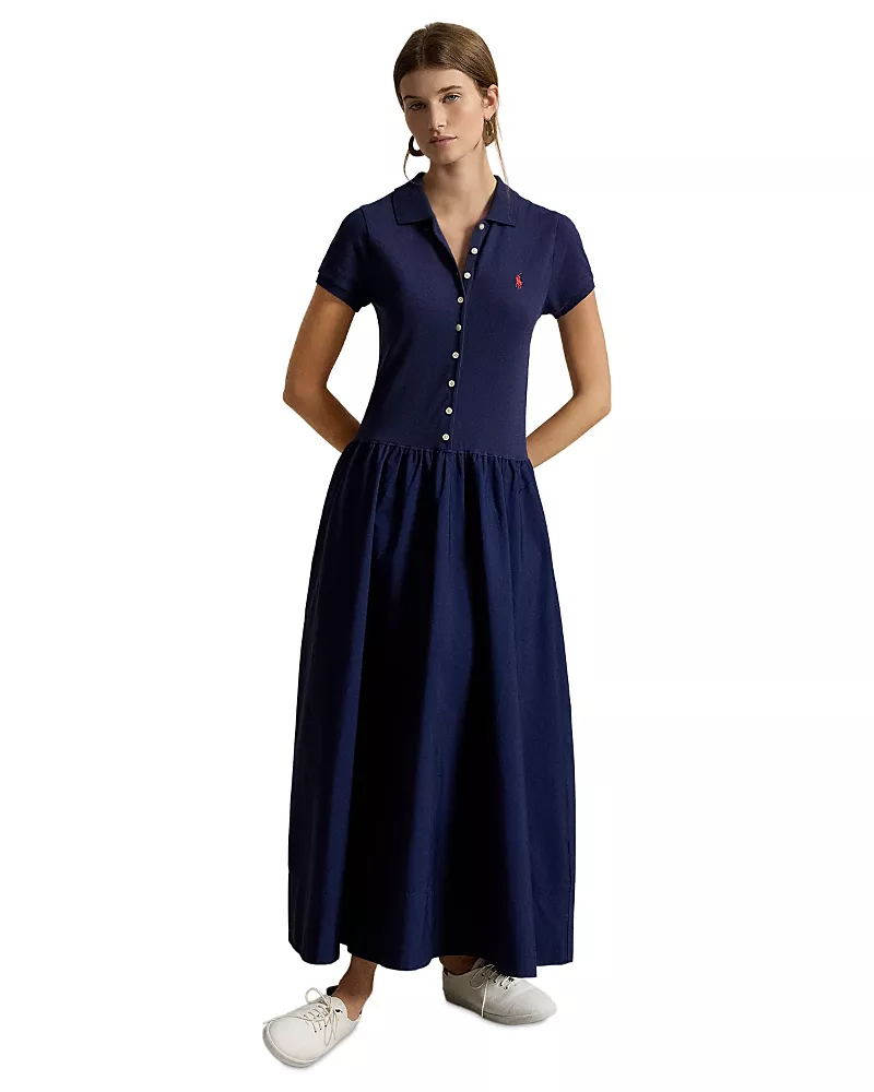 Polo Ralph Lauren Hybrid Mesh Polo-Bodice Dress