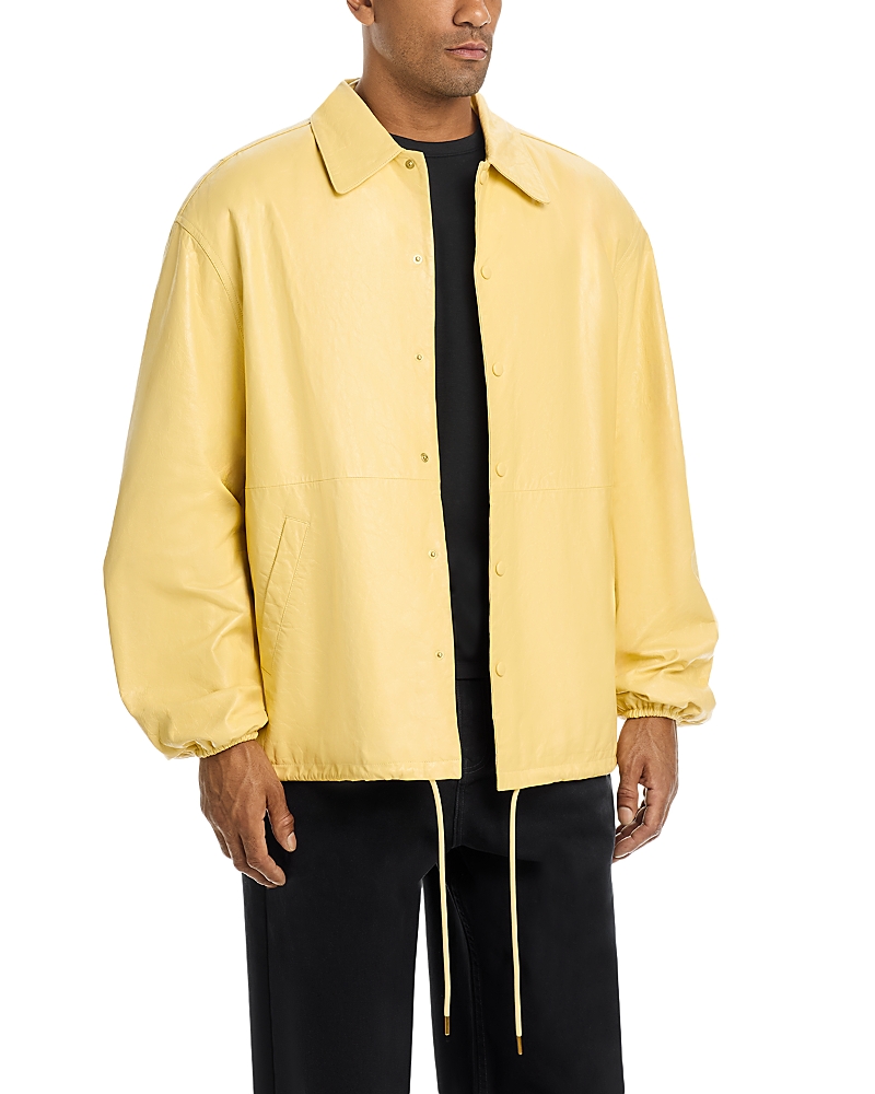 Willy Chavarria Leather Coach Jacket