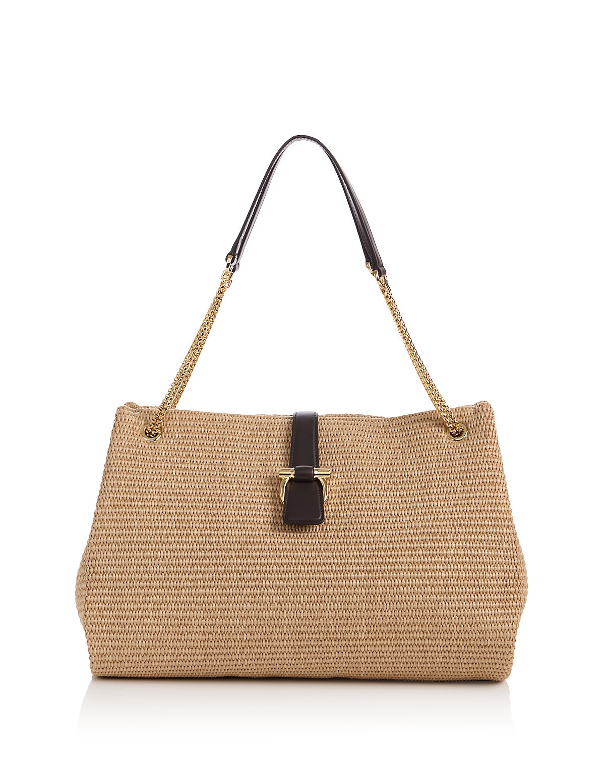 Ferragamo Mia Gancini Raffia Tote