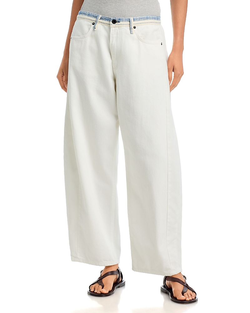 Askk Ny Catamaran High Rise Jeans in White Sashiko