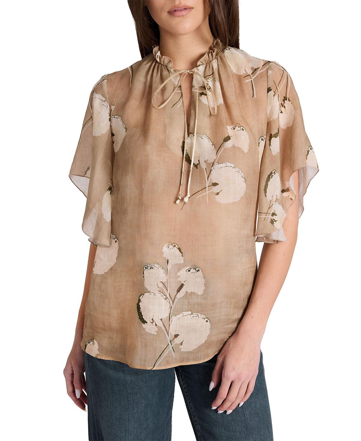 Santorelli Guita Flutter Sleeve Blouse