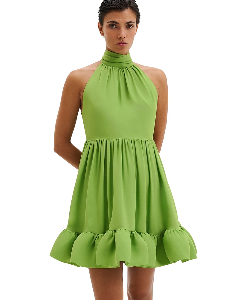 Malina Fern Halterneck Ruffled Mini Dress
