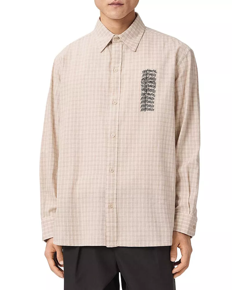 Allsaints Repeater Checked Long Sleeve Shirt