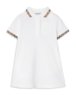 Girls' Check Trim Cotton Polo Shirt Dress