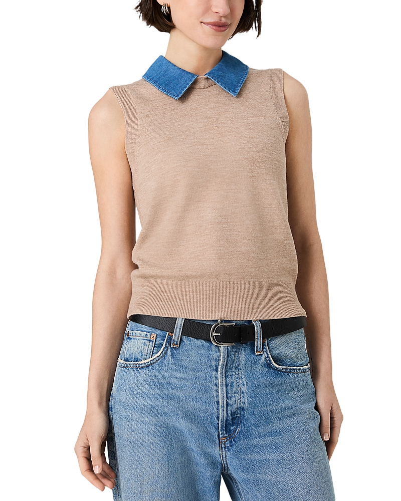 French Connection Babysoft Collared Knit Vest