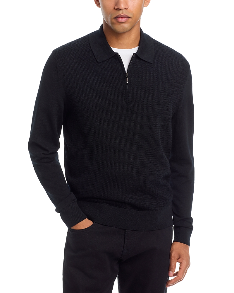 The Men's Store at Bloomingdale's Extrafine Merino Wool Zip Sweater Polo - Exclusive