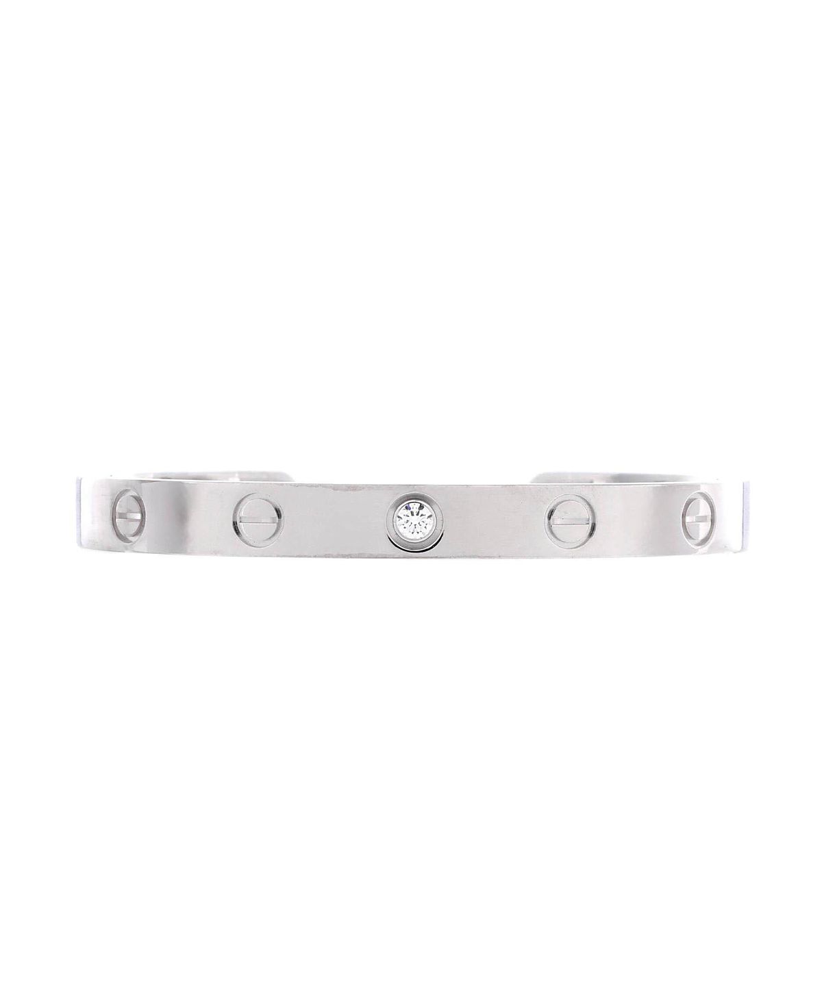Pre-Owned Cartier Love 1 Diamond Cuff Bracelet 18K White Gold with Diamond