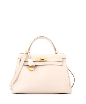 Kelly 28 Handbag Light Togo with Gold Hardware