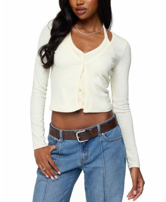 Cardigan & Halter Two Piece Knit Top