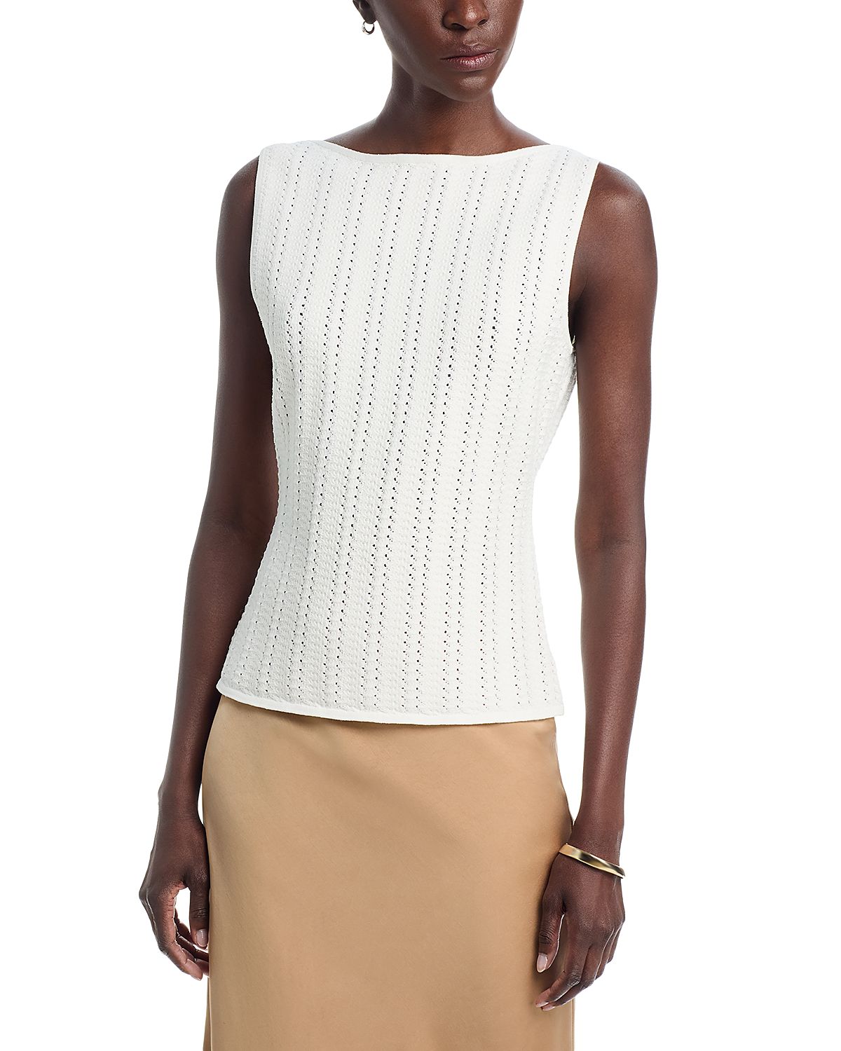 Theory Textured Boat Neck Top