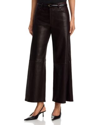 The Leather High Rise Swing Jeans in Truffle