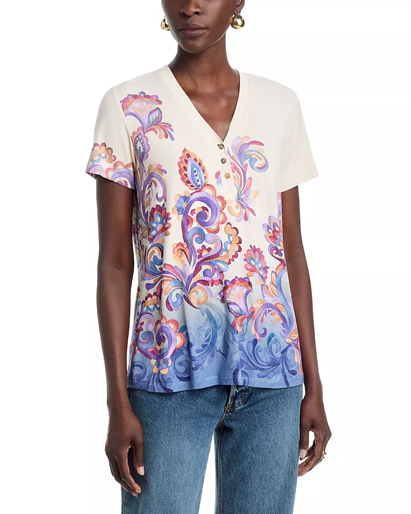 Johnny Was The Janie Favorite Button Neck Tee