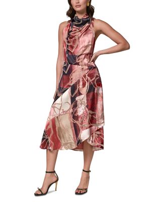 avalon pleated velvet cocktail midi dress Tadashi Shoji  Avalon Pleated Velvet Cocktail Midi Dress  