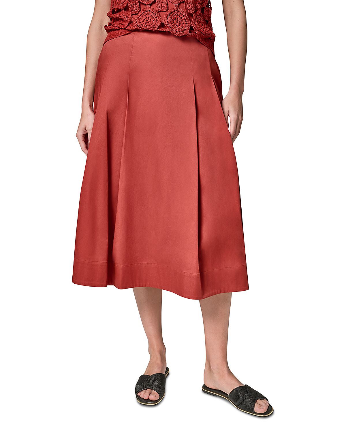 Donna Karan New York Pleated Midi Skirt