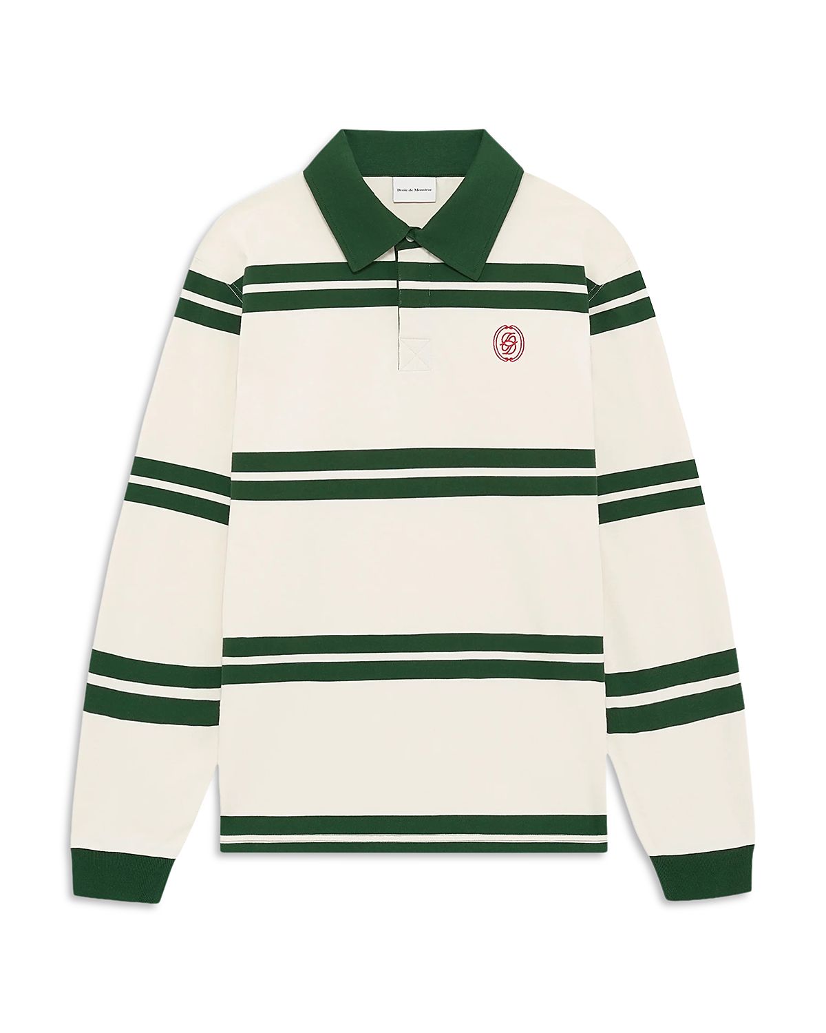 Drole De Monsieur Ornament Stripe Rugby Polo Shirt