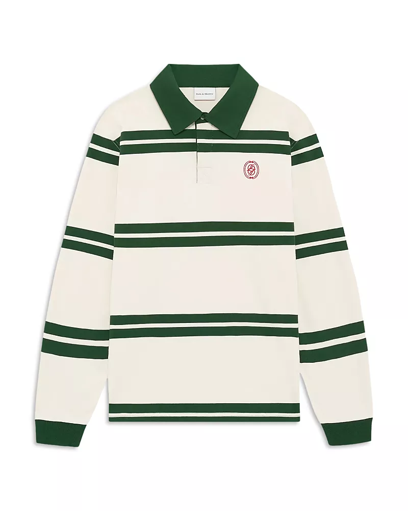 Drole De Monsieur Ornament Stripe Rugby Polo Shirt