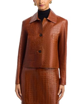 Emy Embossed Leather Jacket 