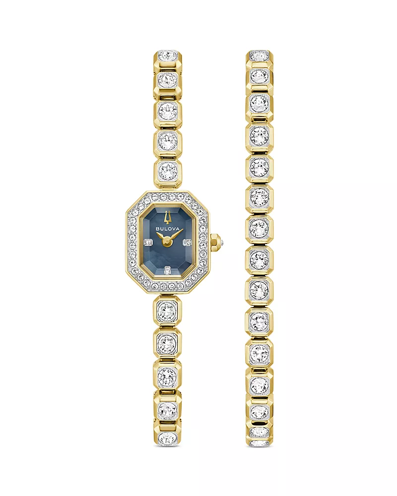 Bulova Box Set Crystal Bracelet & Watch, 15mm
