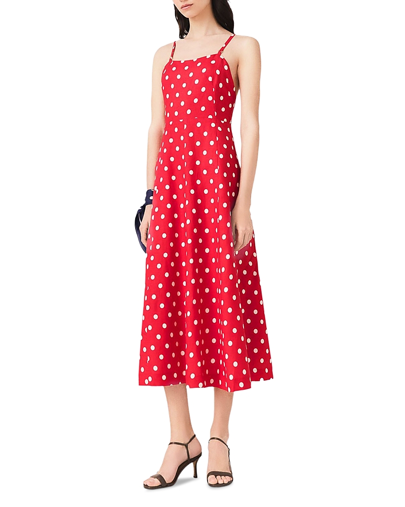 Maje Backless Linen Blend Maxi Dress