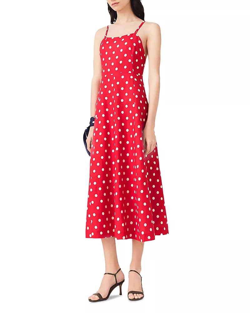 Maje Backless Linen Blend Maxi Dress