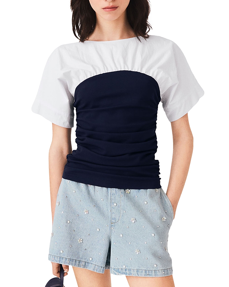 Maje Pleated Jersey Top