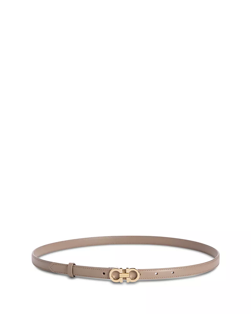 Ferragamo Women's Double Gancini Leather Belt