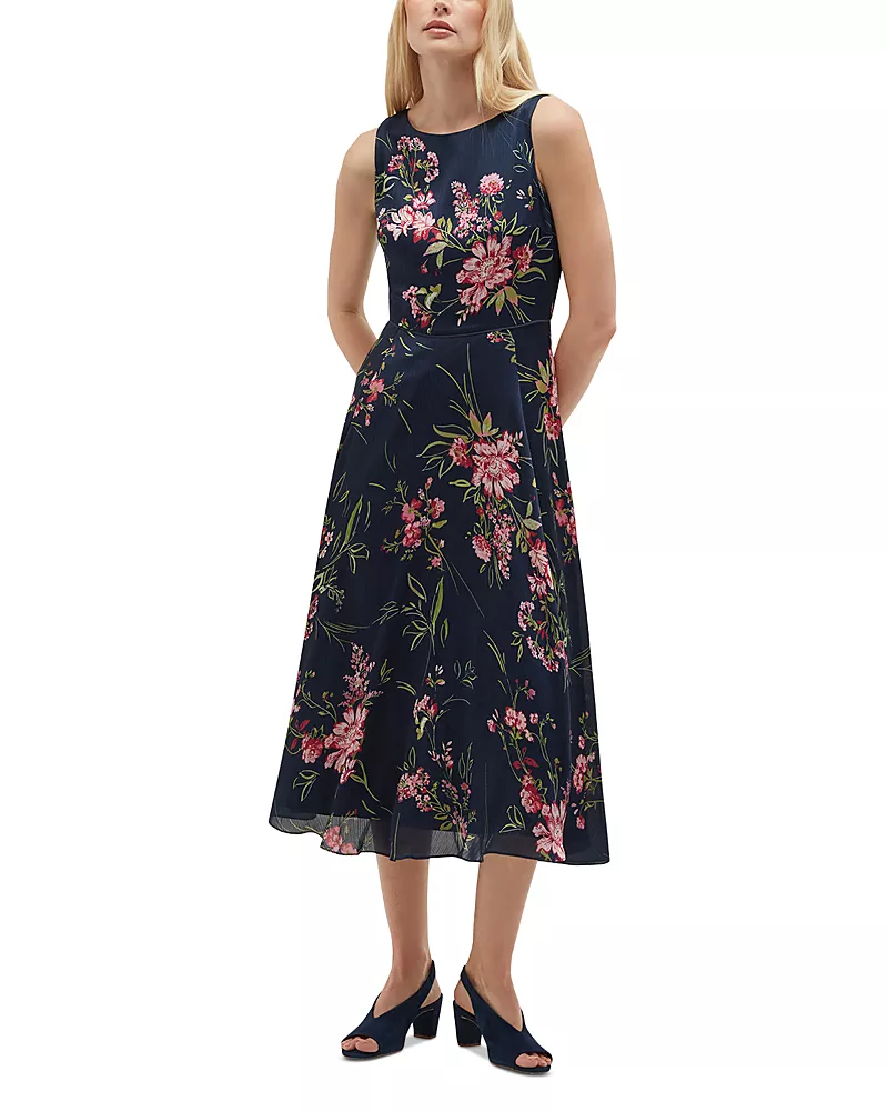 Hobbs London Petites Carly Textured Satin Dress